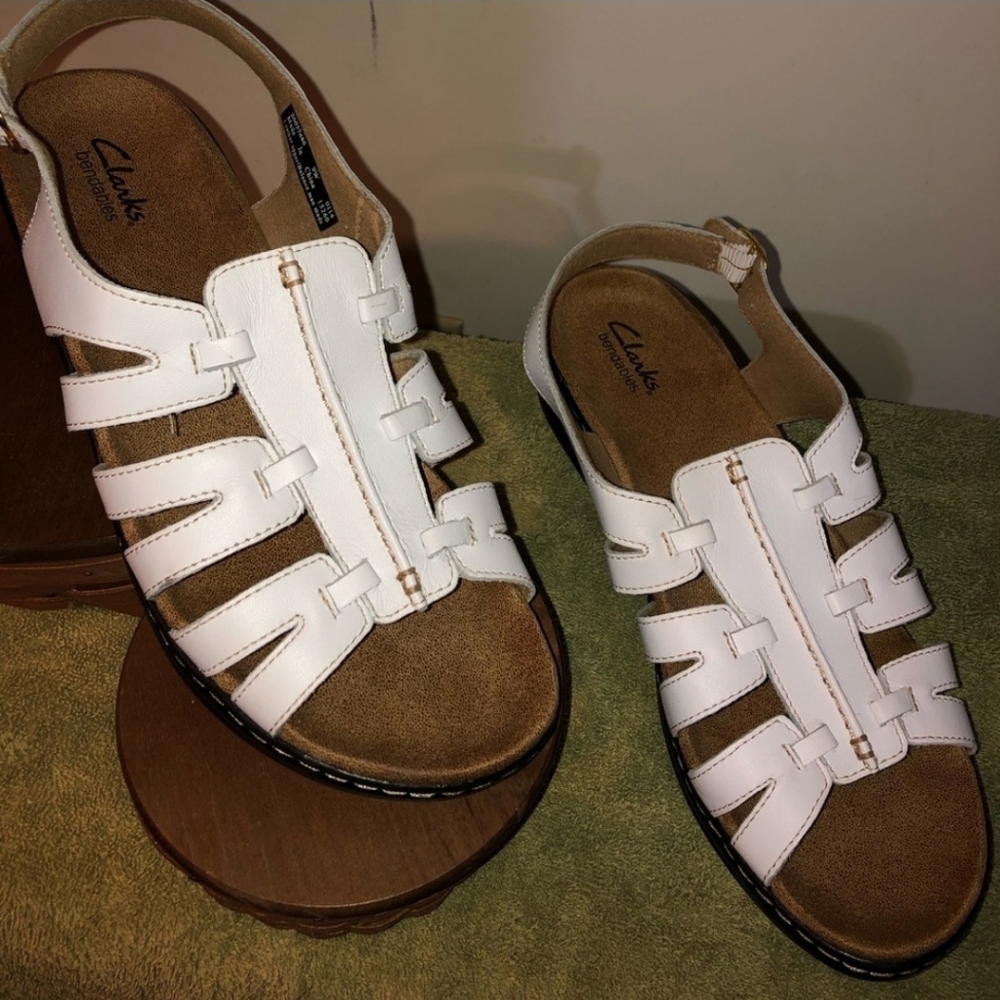 Clarks white Sandals 9W